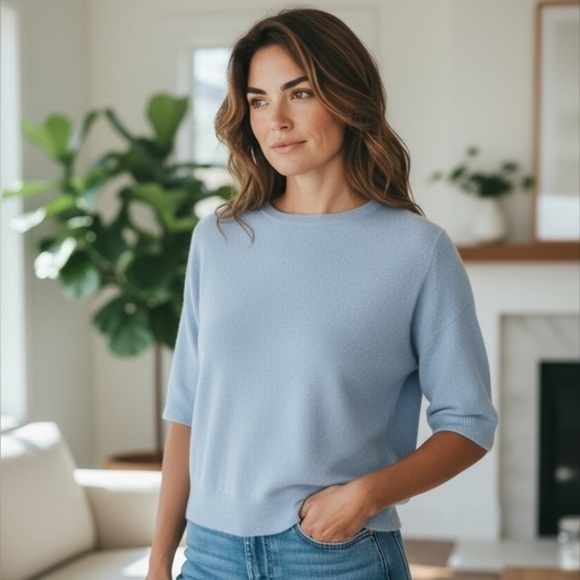 R|Label Sweaters - Women's Blue Crew Neck Sweater